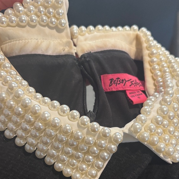 Betsey Johnson Black Midi Dress with White Collar - Picture 7 of 7